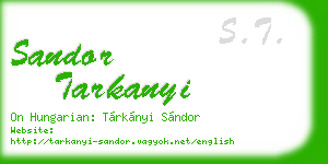 sandor tarkanyi business card